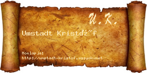Umstadt Kristóf névjegykártya